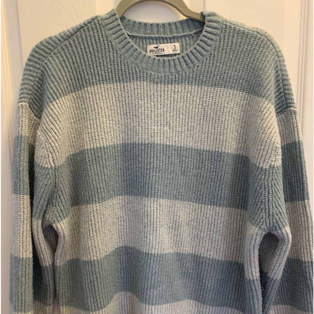 Hollister blue and white striped sweater
